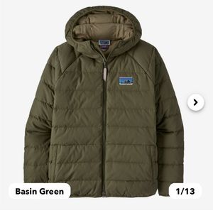 Like new Patagonia Cotton Down Jacket - Basin Green Women’s Size Medium